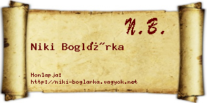 Niki Boglárka névjegykártya